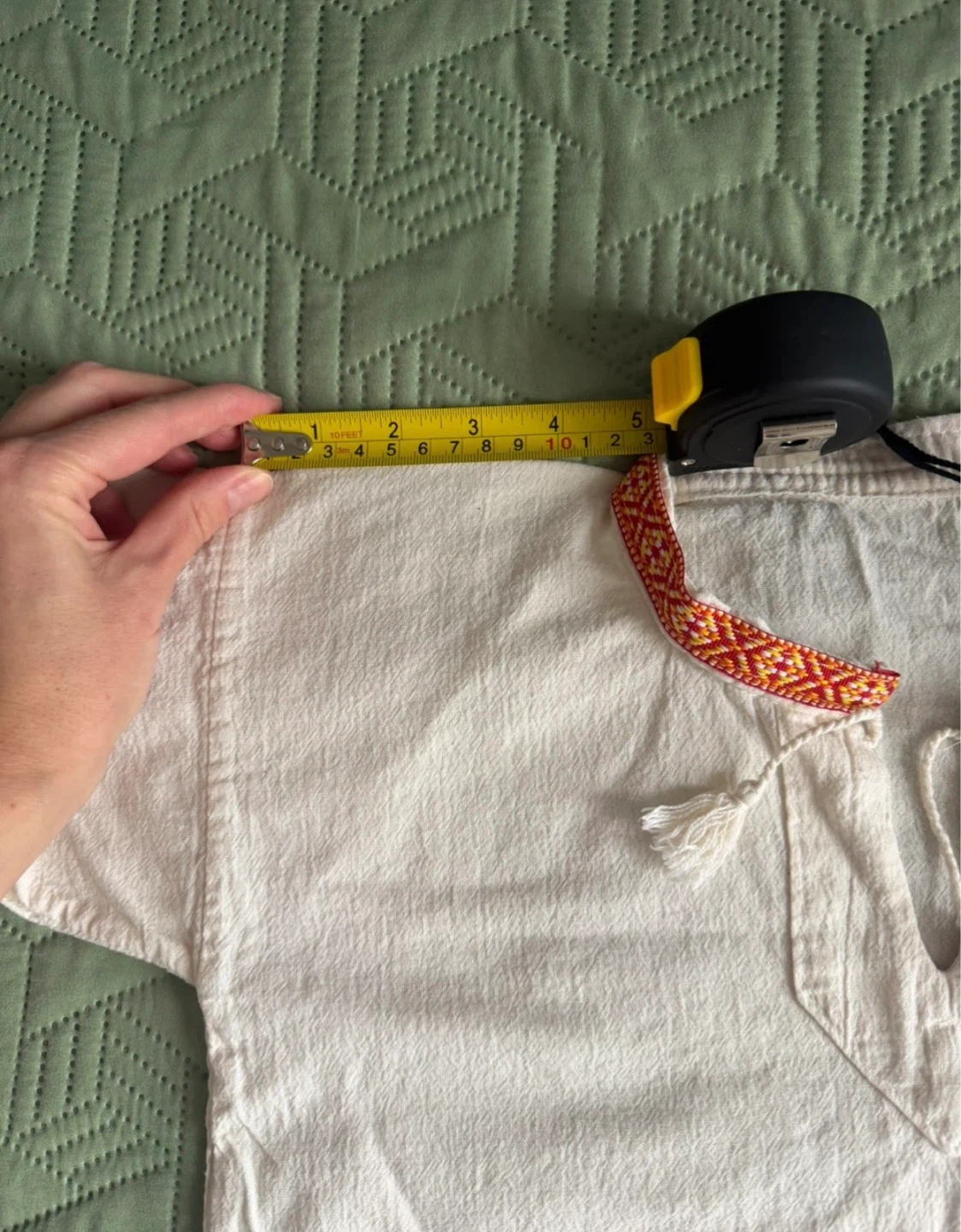 White Tunic with Red & Yellow Embroidery - photo 2