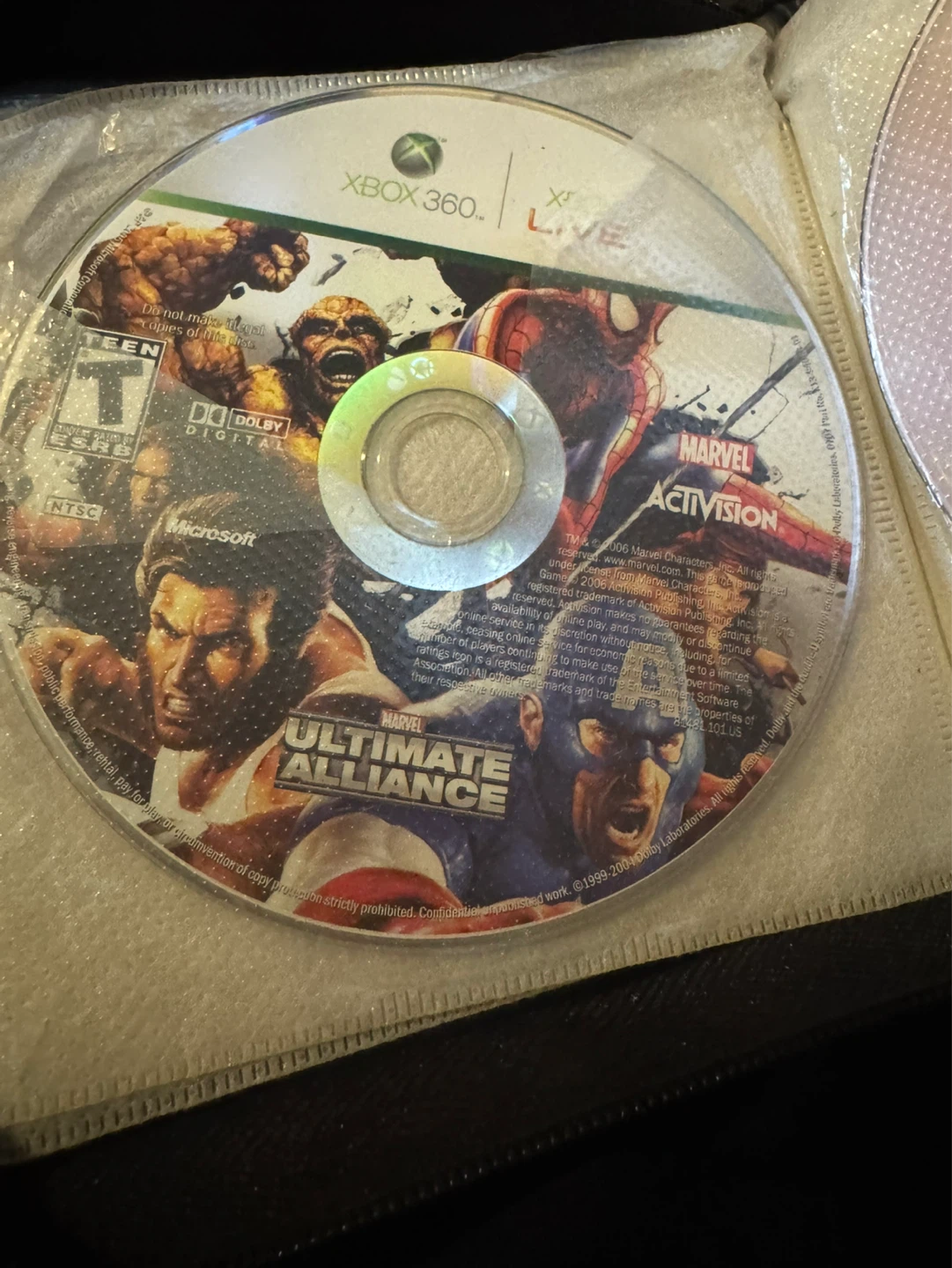 Marvel Ultimate Alliance Video Game for Xbox 360