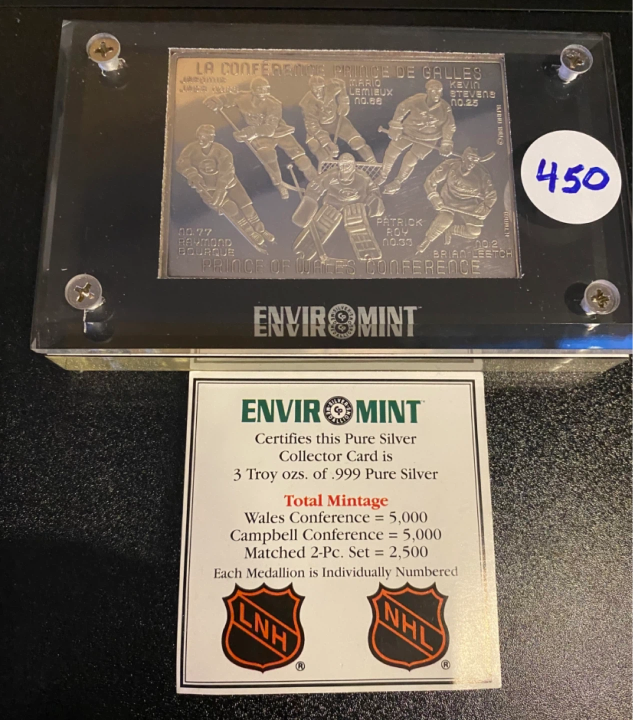 Hockey card Limited Edition 3 oz silver