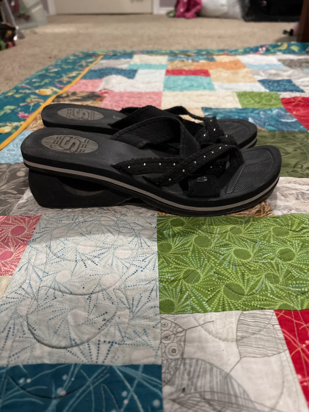 Skechers Black Wedge Flip Flops - photo 2