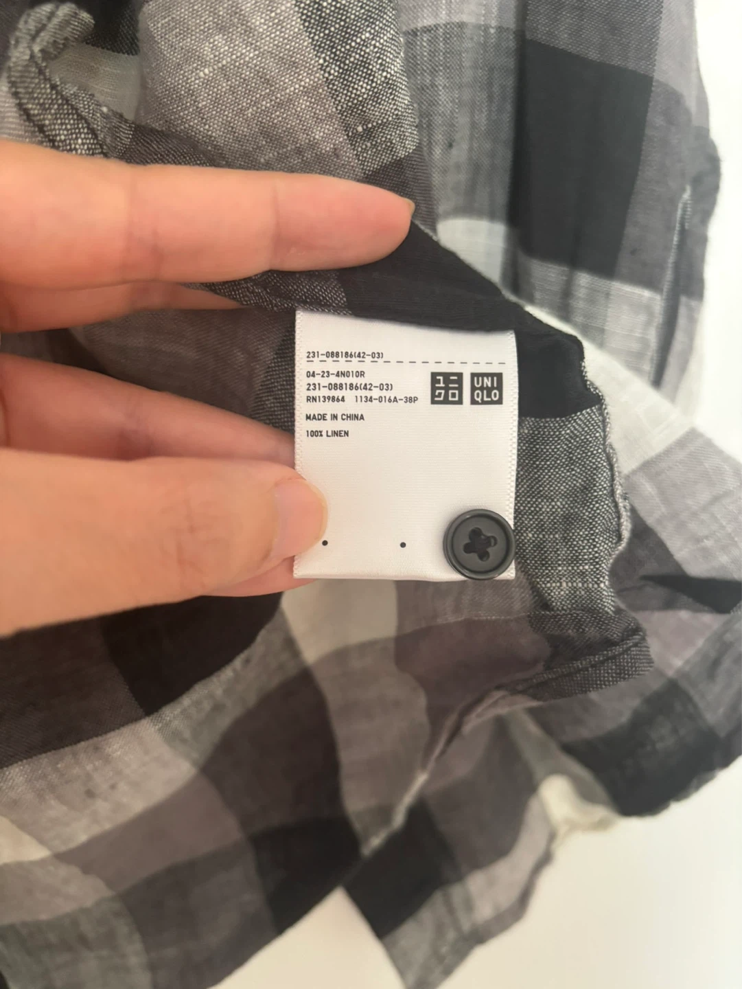 UNIQLO Plaid Linen Shirt - Size XS - photo 3