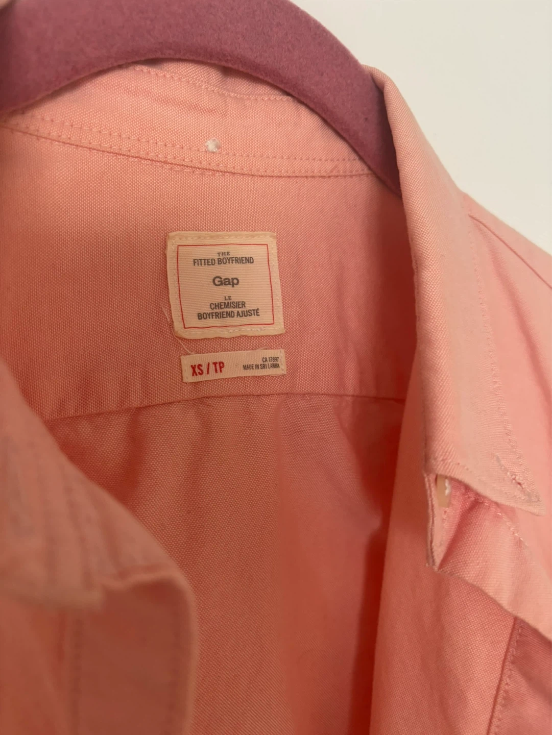 Gap Fitted Boyfriend Shirt - Pink - XS - photo 2