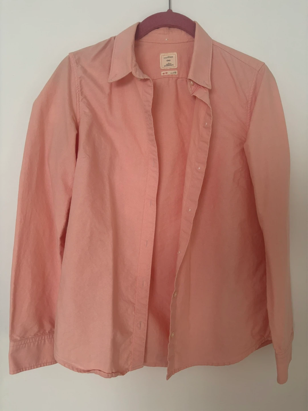 Gap Fitted Boyfriend Shirt - Pink - XS