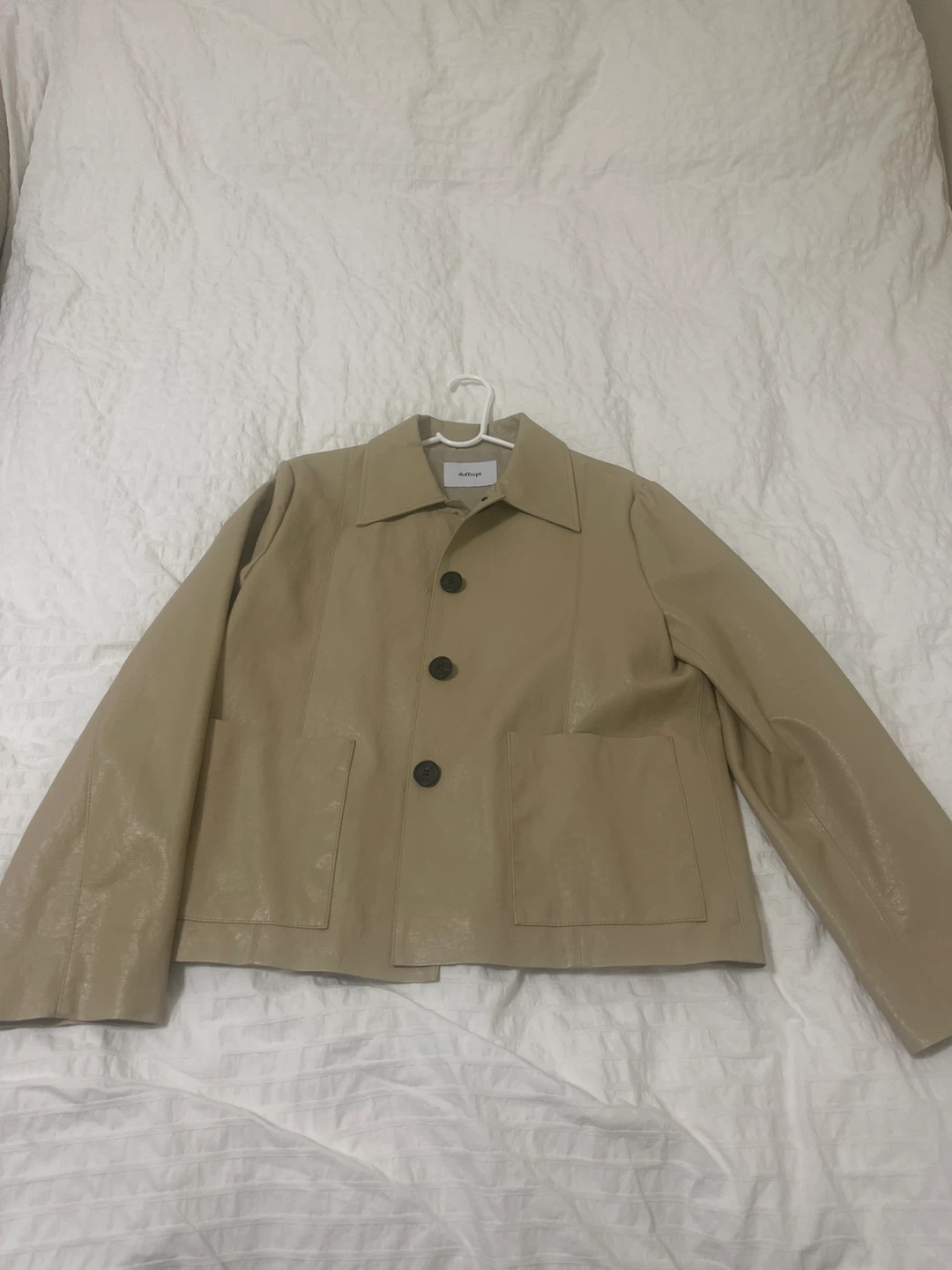 Beige Faux Leather Jacket