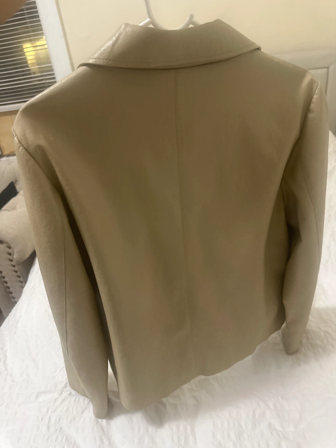 Beige Faux Leather Jacket - photo 2