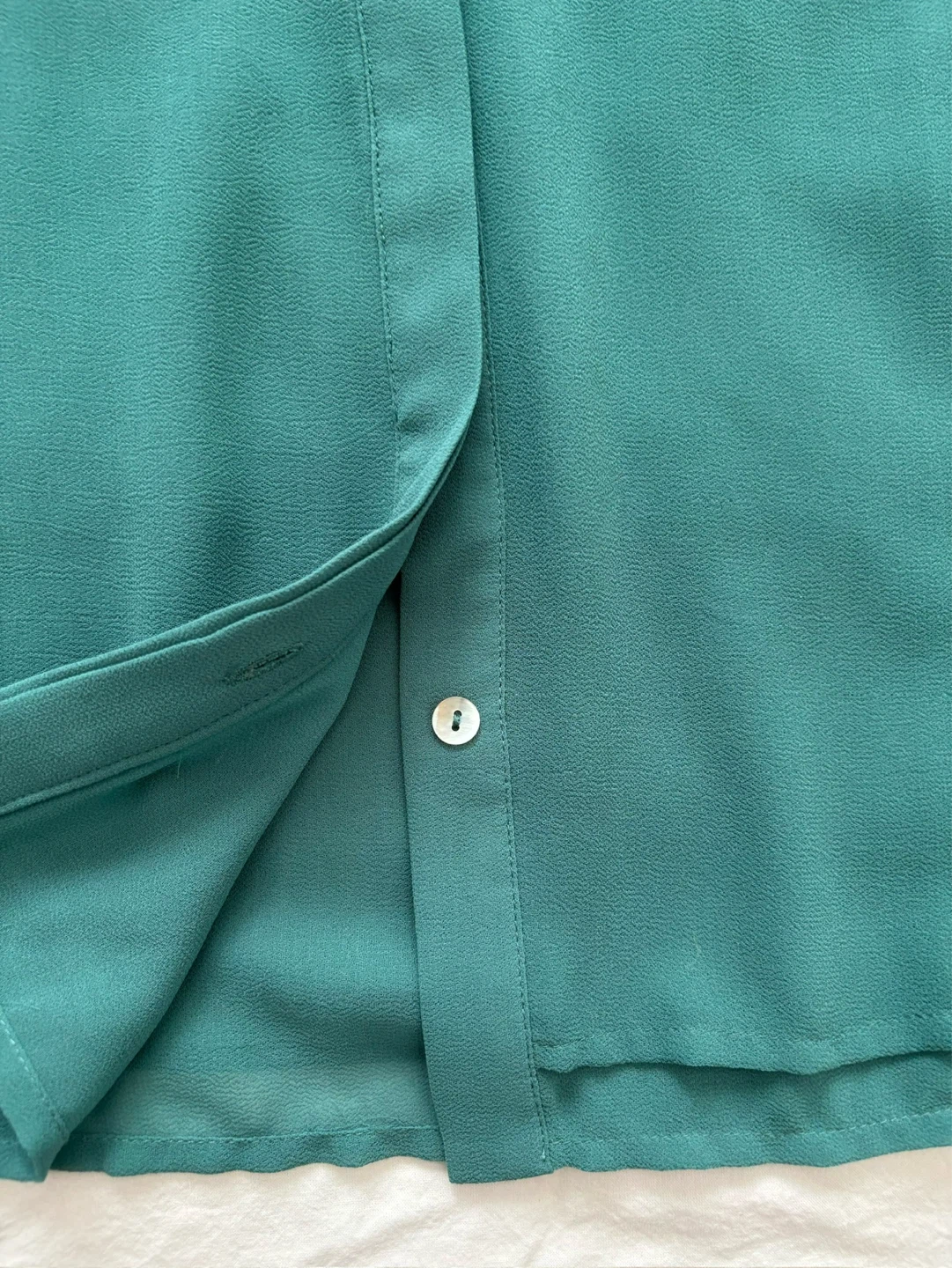 LOVE21 Teal Blouse with Gold Sequin Collar - Size S - photo 3