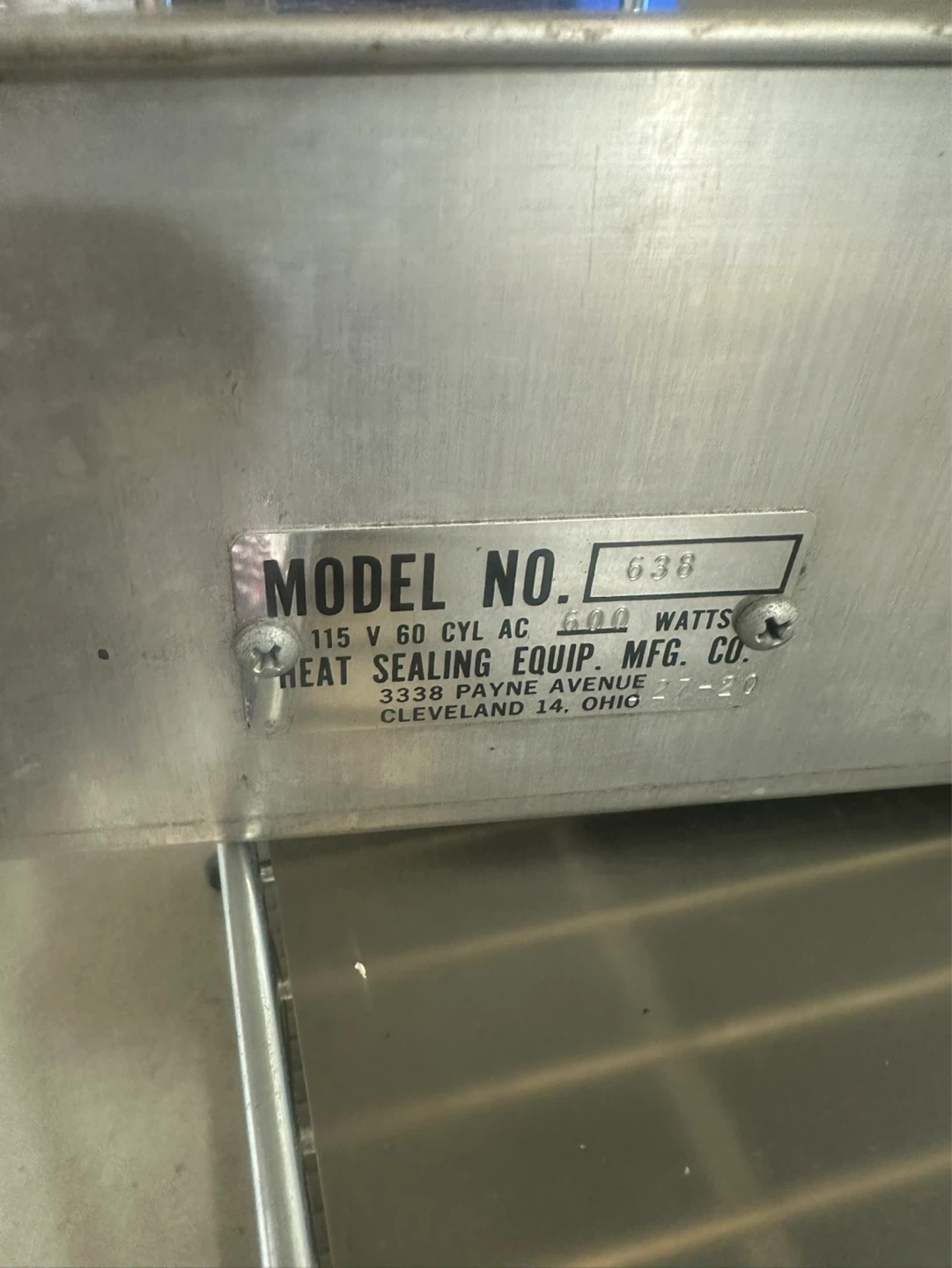 Heat Sealing Equipment Mfg. Co. Model 638 - photo 2