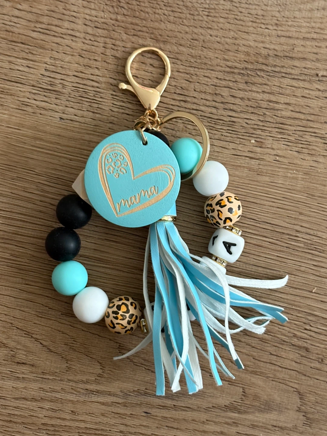 Mama Beaded Keychain Wristlet