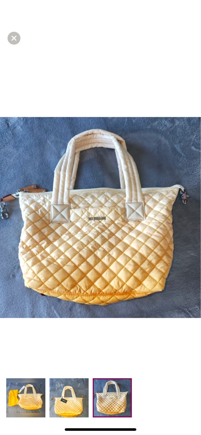 MZ Wallace Yellow Quilted Tote Bag