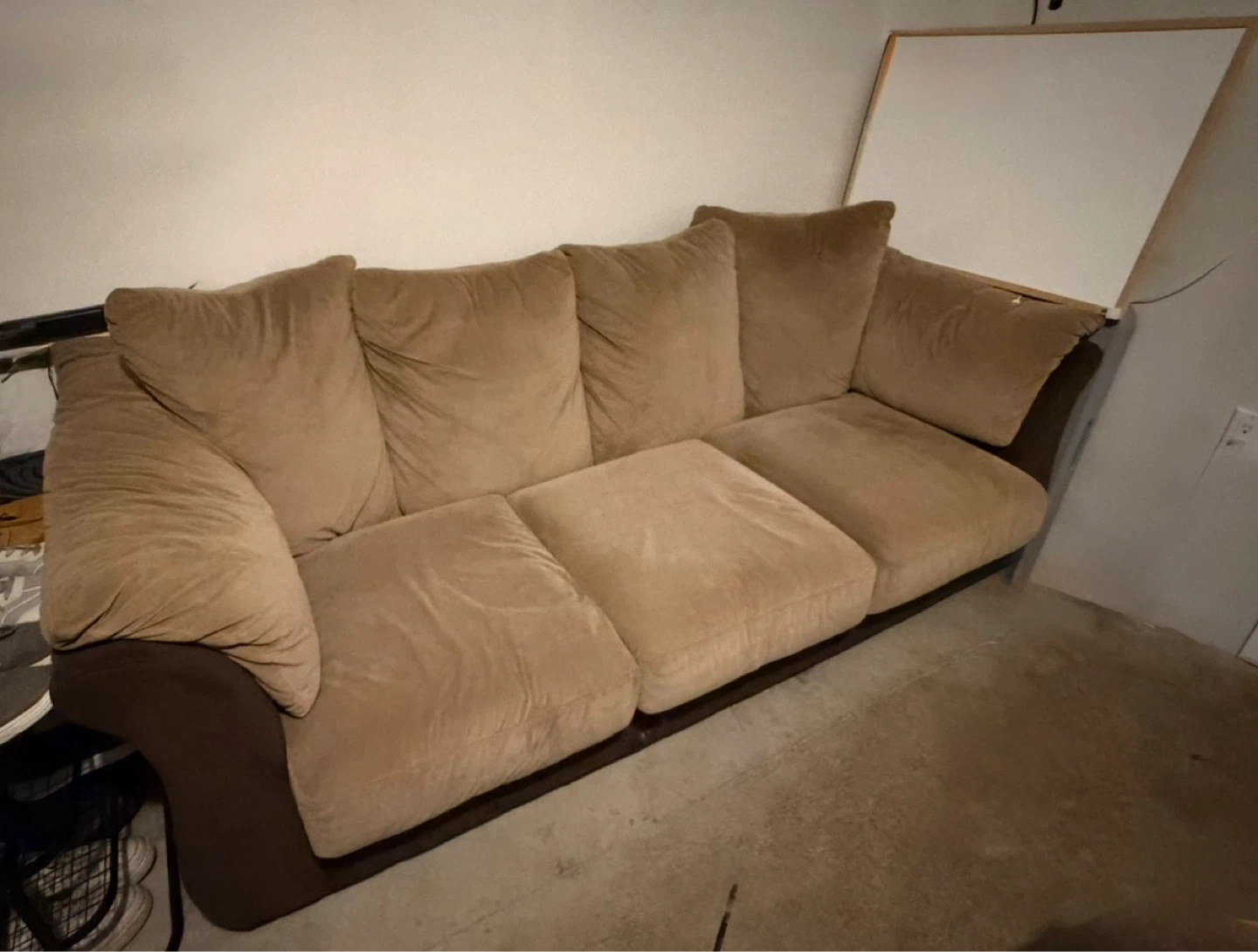 Free Comfortable Tan Sofa – Seats 3