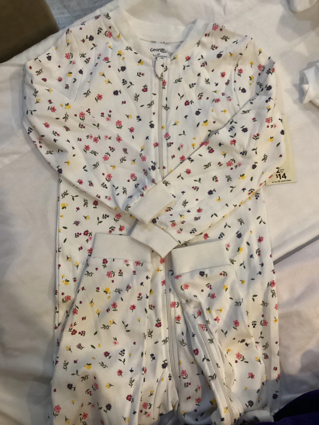 George Floral Footie Pajamas - Size 2T