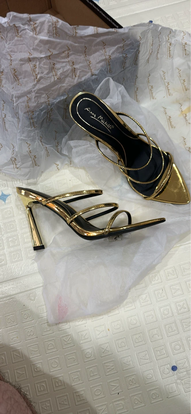 Anne Michelle Gold Strappy Heels - photo 5