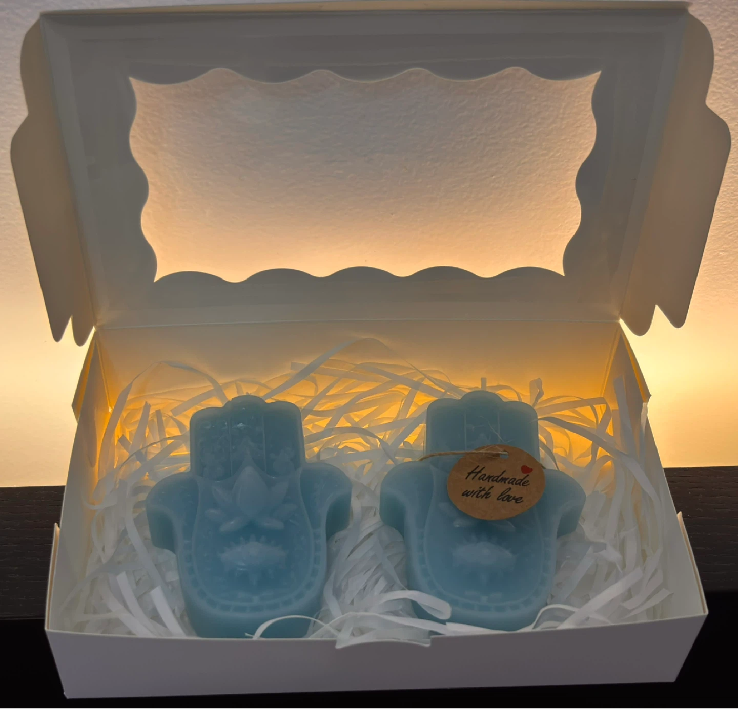 Handmade Hamsa candle set🪬🤍 - photo 3