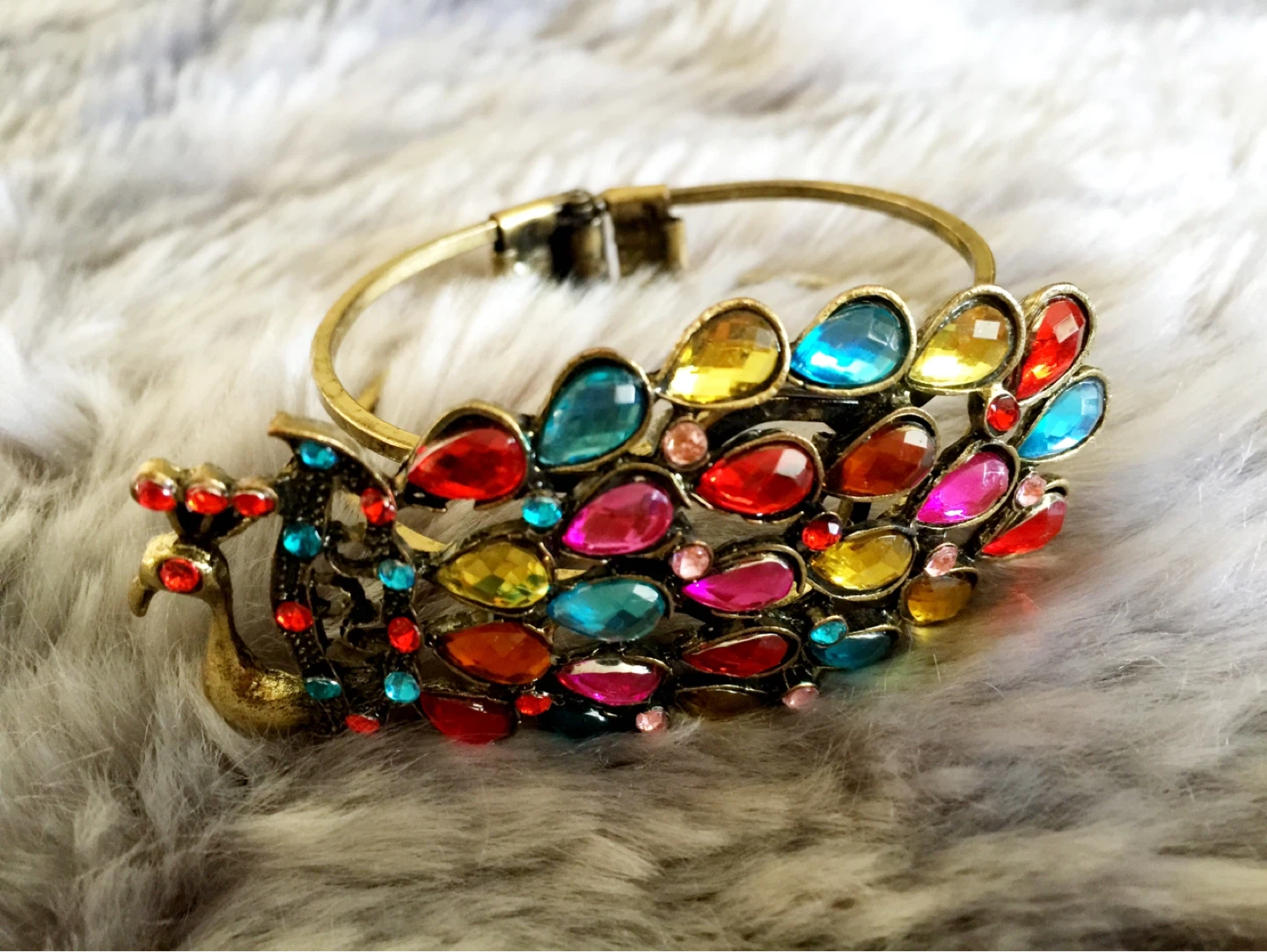 Peacock Jewel Bangle Bracelet