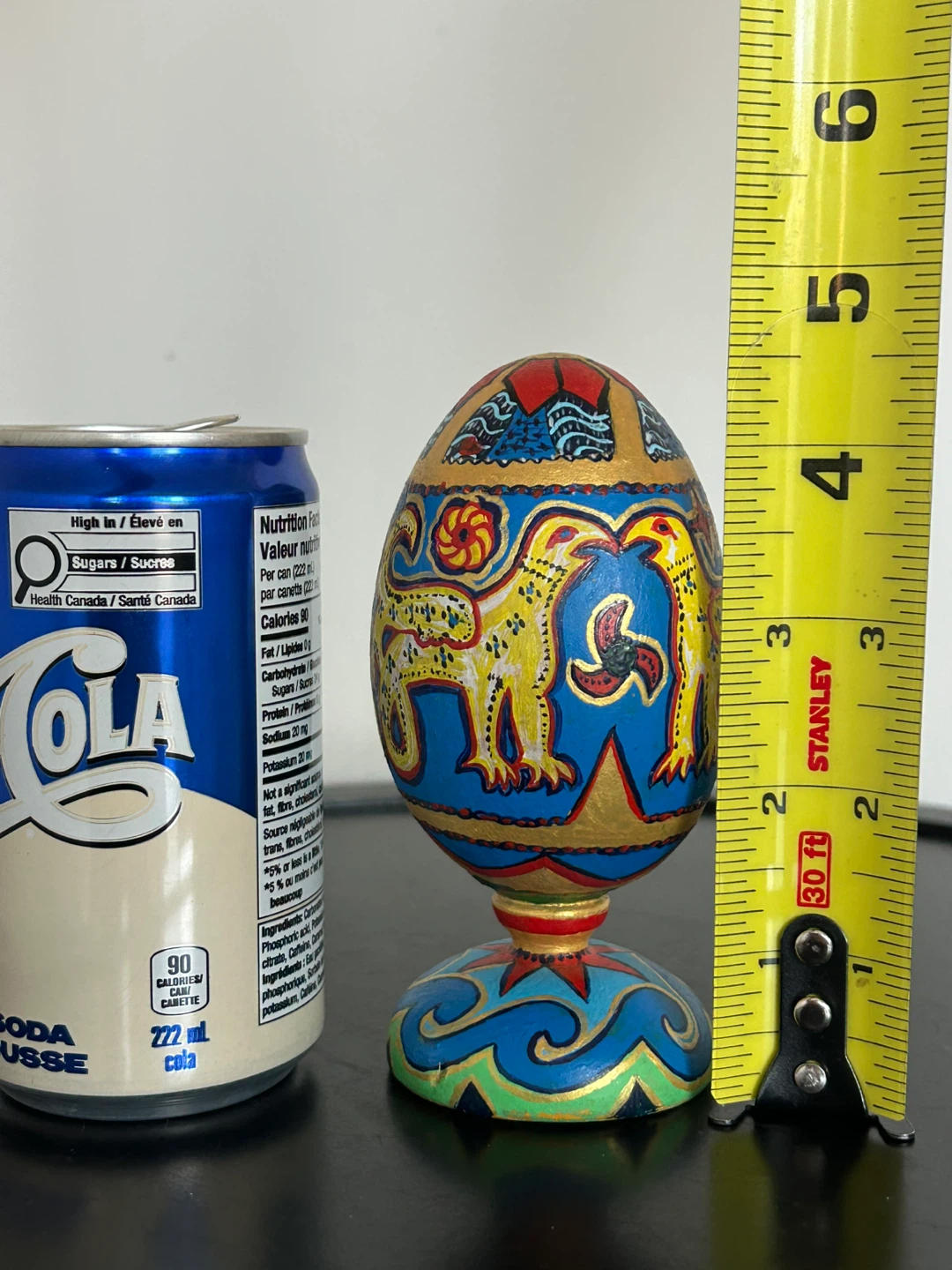 Hand-Painted Wooden Folk Art Egg  Ukrainian Petrykivka Style - photo 2