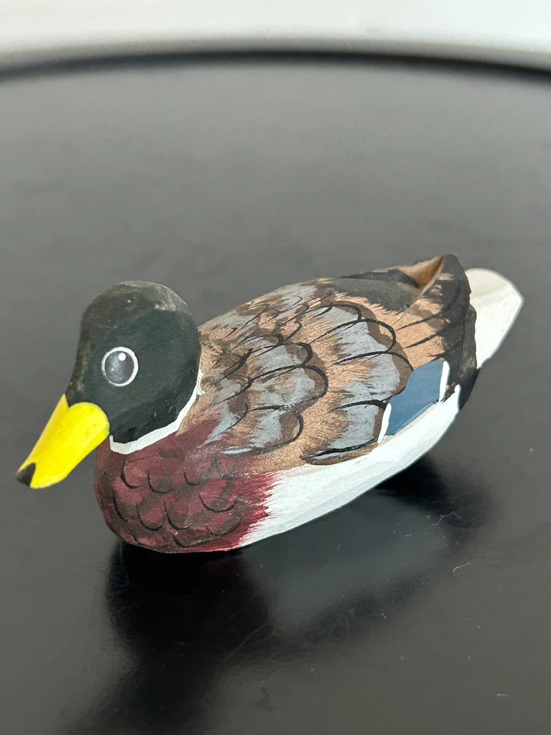 Miniature Hand-Carved & Painted Wood  Duck - photo 2
