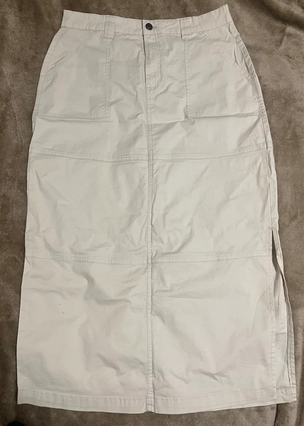 Cotton On Beige Cargo Maxi Skirt Size 12 AU