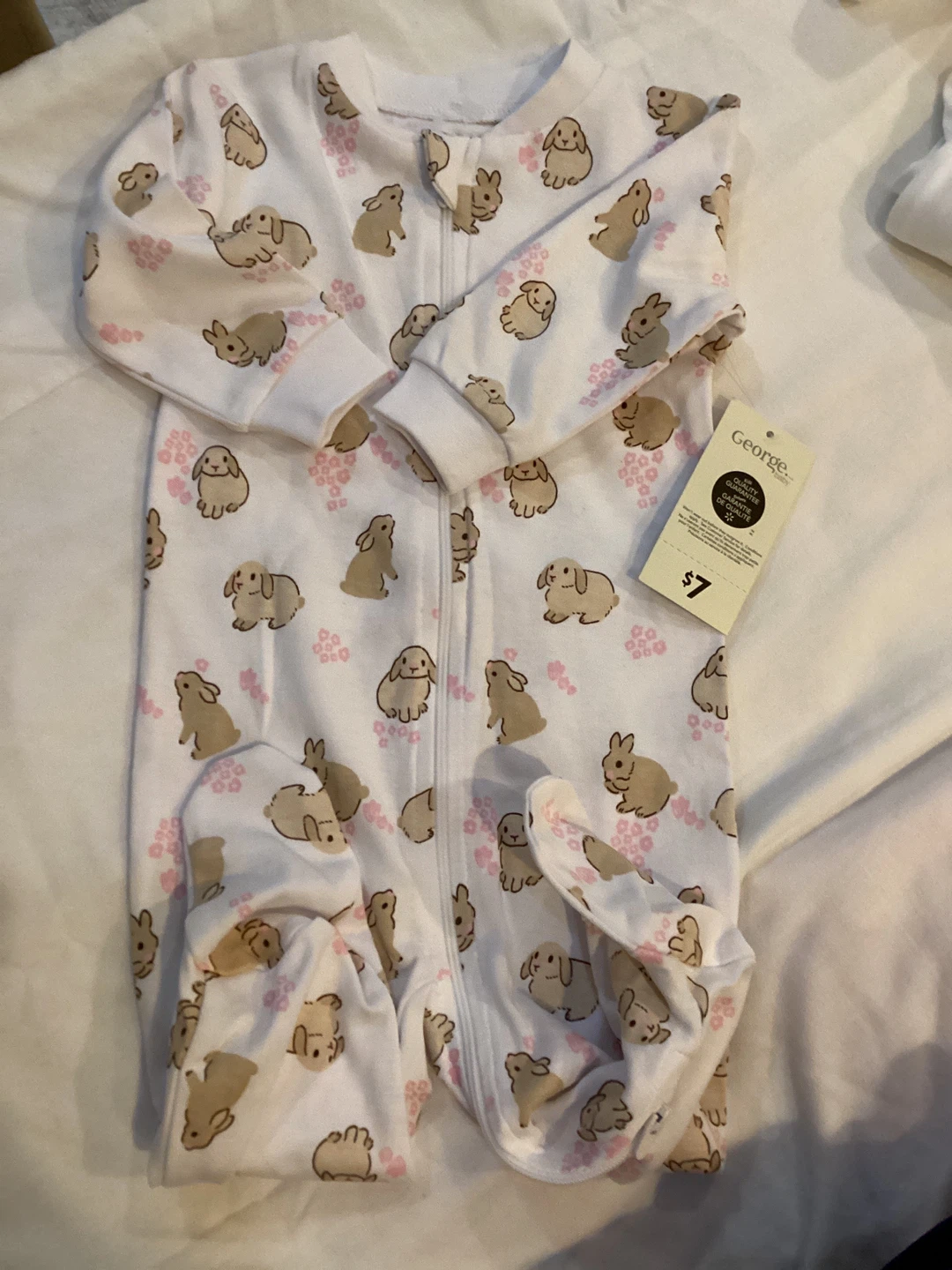 George Baby Sleepsuit with Bunnies