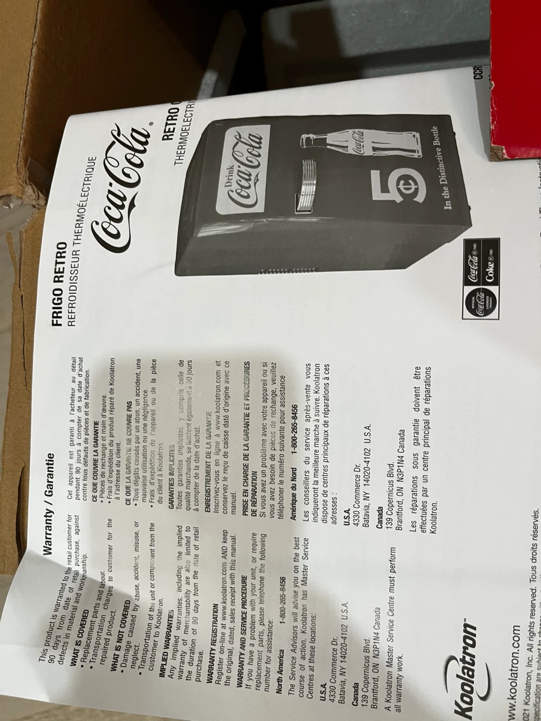 Coca-Cola Retro Mini Fridge Thermoelectric Cooler - photo 4