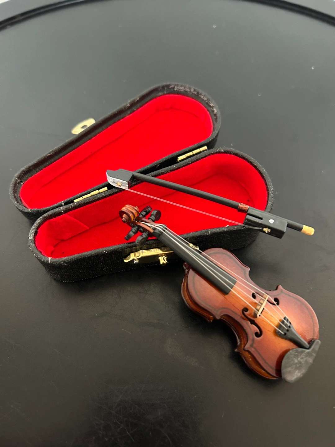 Miniature Decor Violin with Case and Bow - 3.25"  Replica