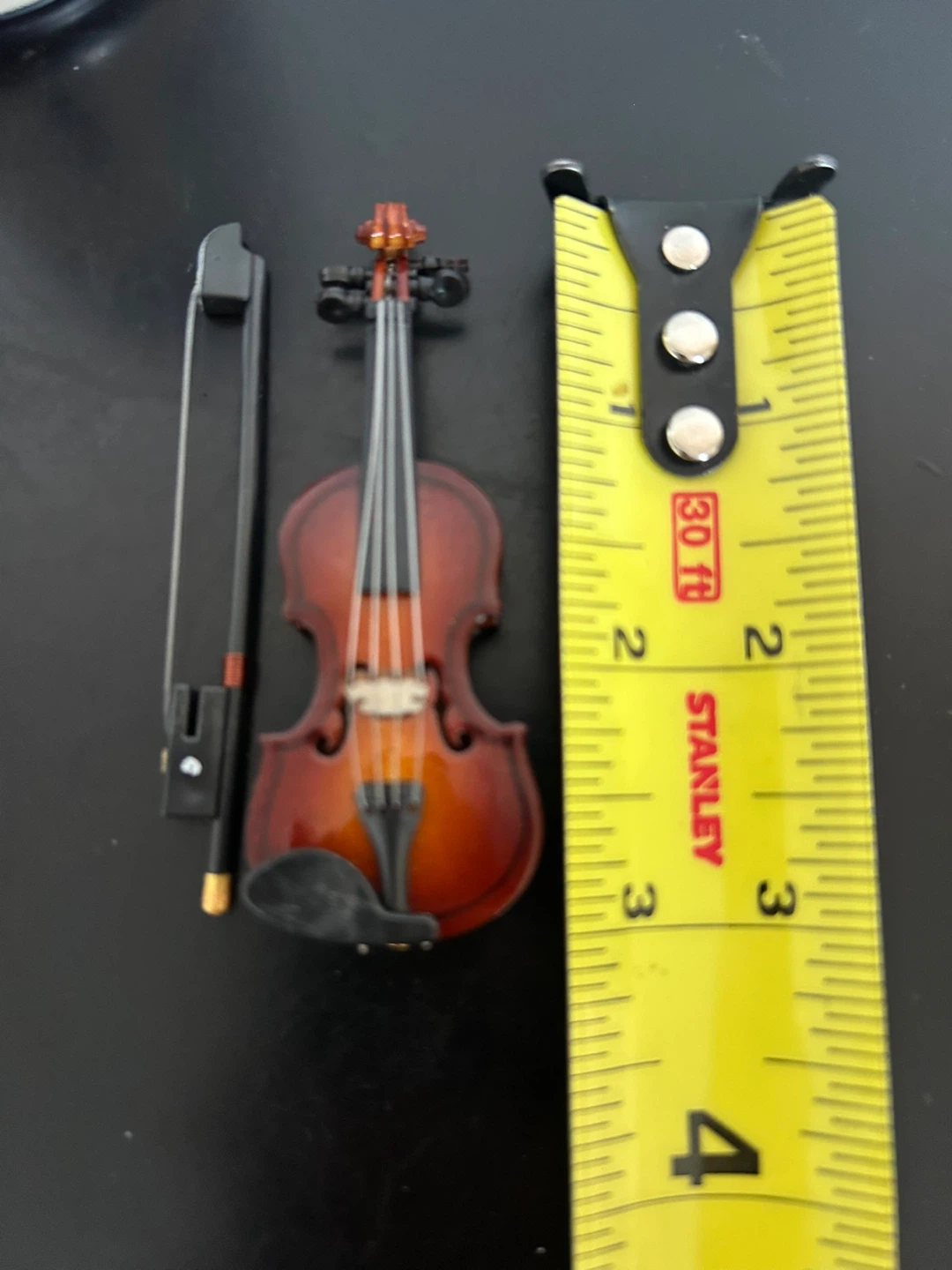 Miniature Decor Violin with Case and Bow - 3.25"  Replica - photo 2