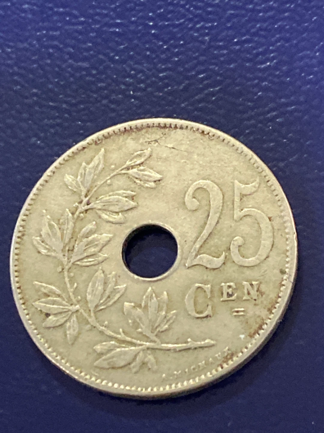 1910 Belgium 25 Cent Coin - photo 2
