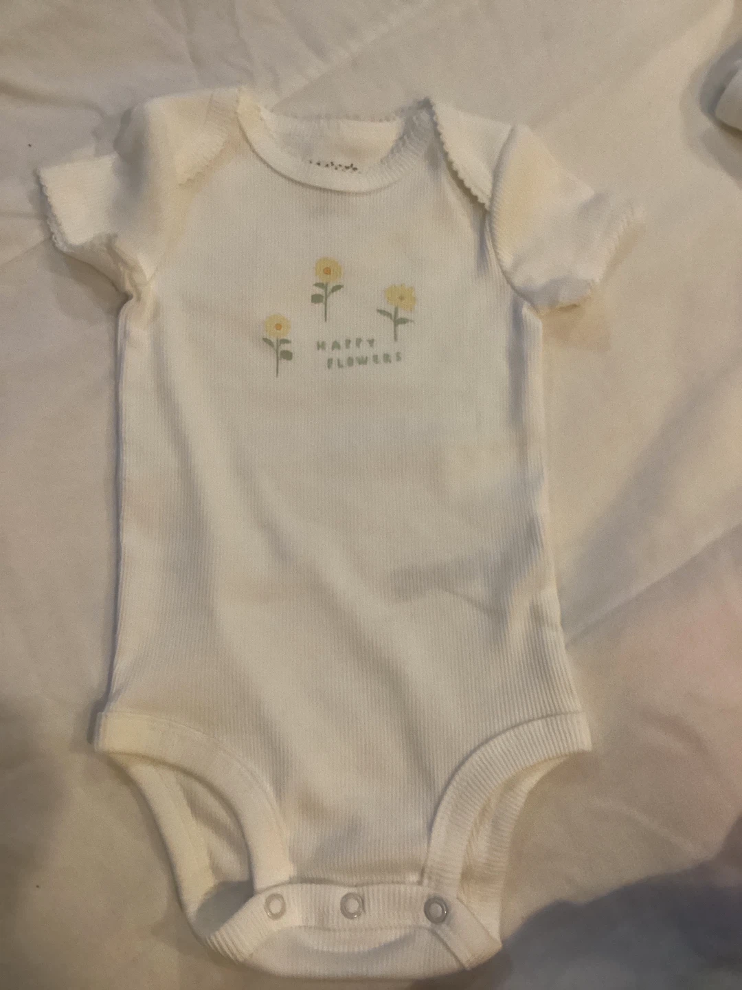Carter's Baby White Happy Flowers Bodysuit