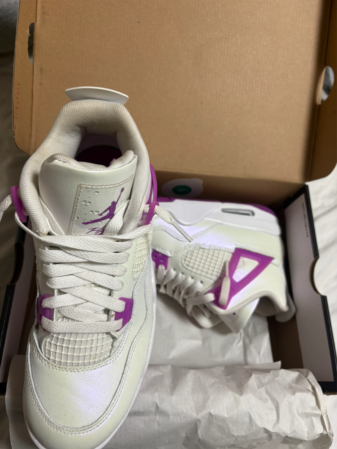 Air Jordan 4 Retro GS 'Shimmer' White/Purple - photo 2