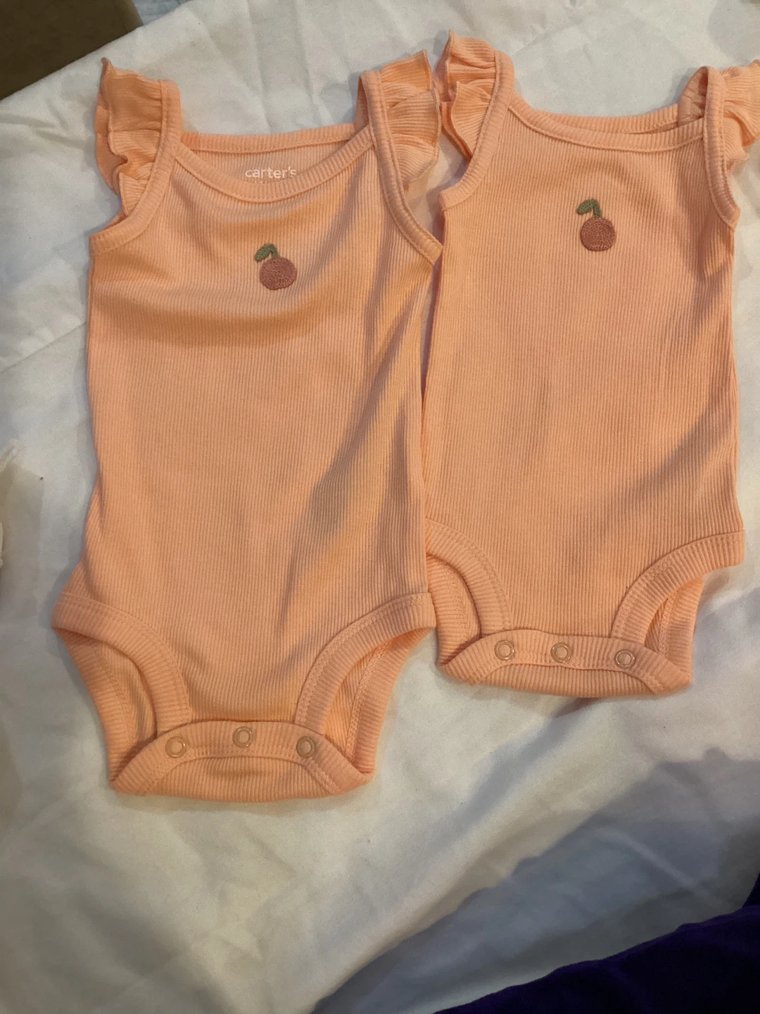 Carter's Baby Girl Peach Bodysuit 2-Pack