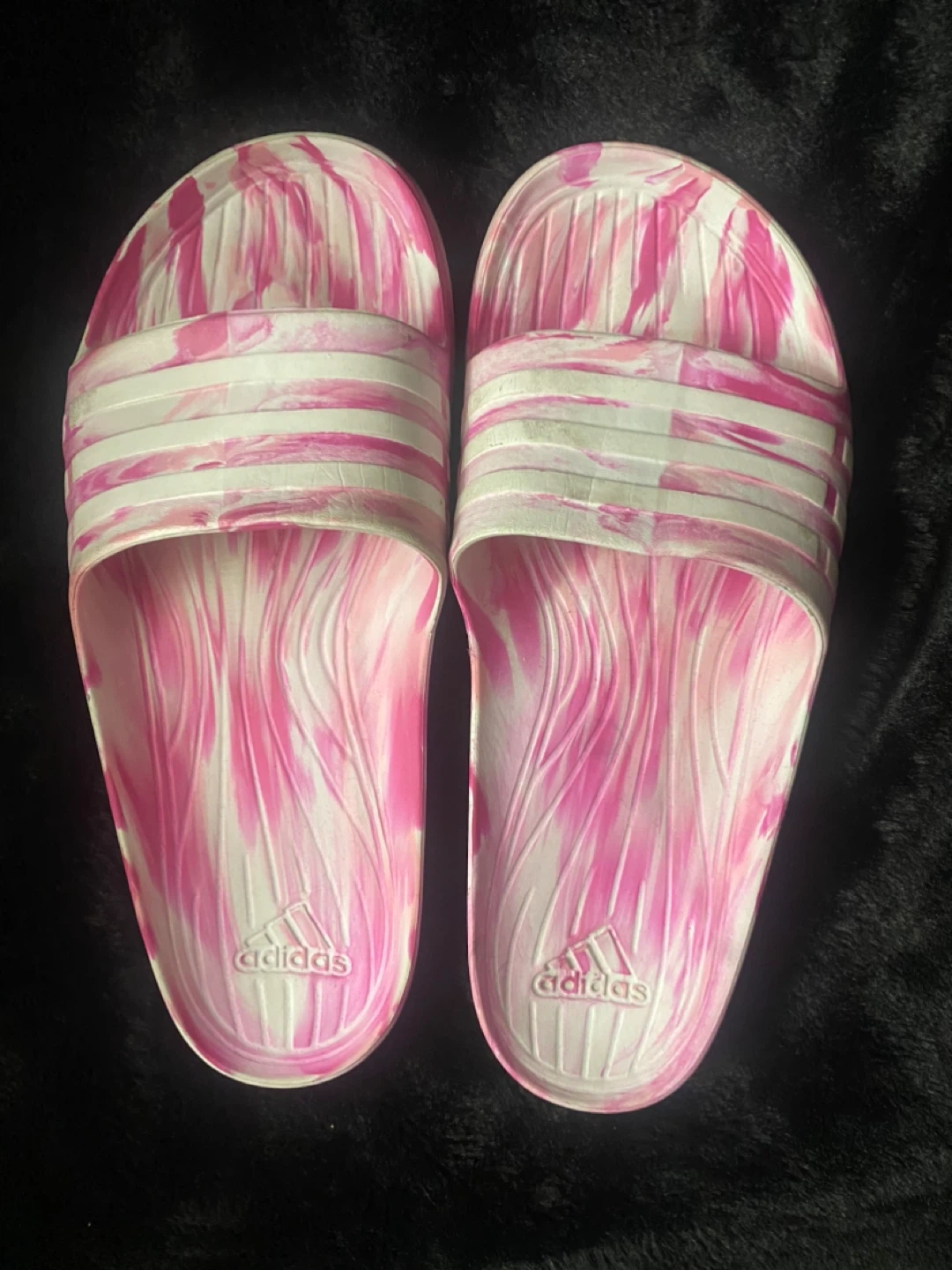Adidas Women’s Adilette Aqua Marbled Slides - Size 8