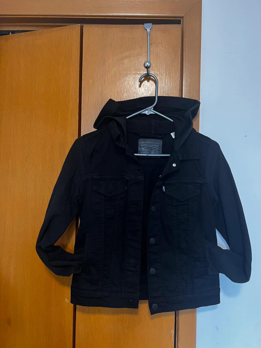 Levi's Black Denim Trucker Jacket with Hood