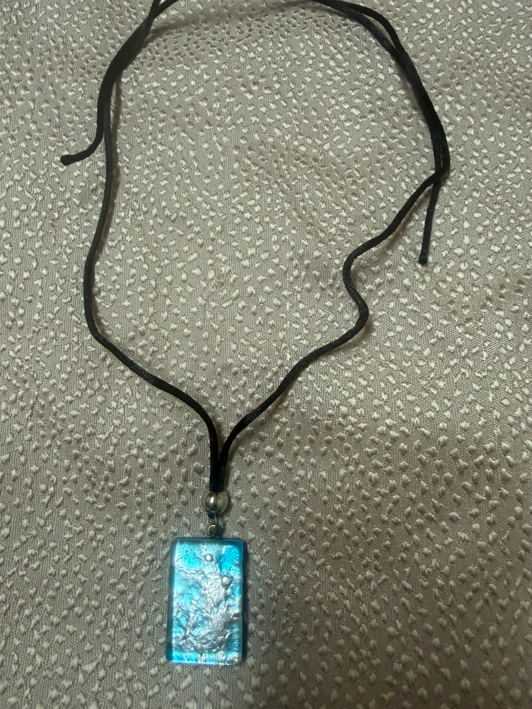 Blue Glass Pendant Necklace
