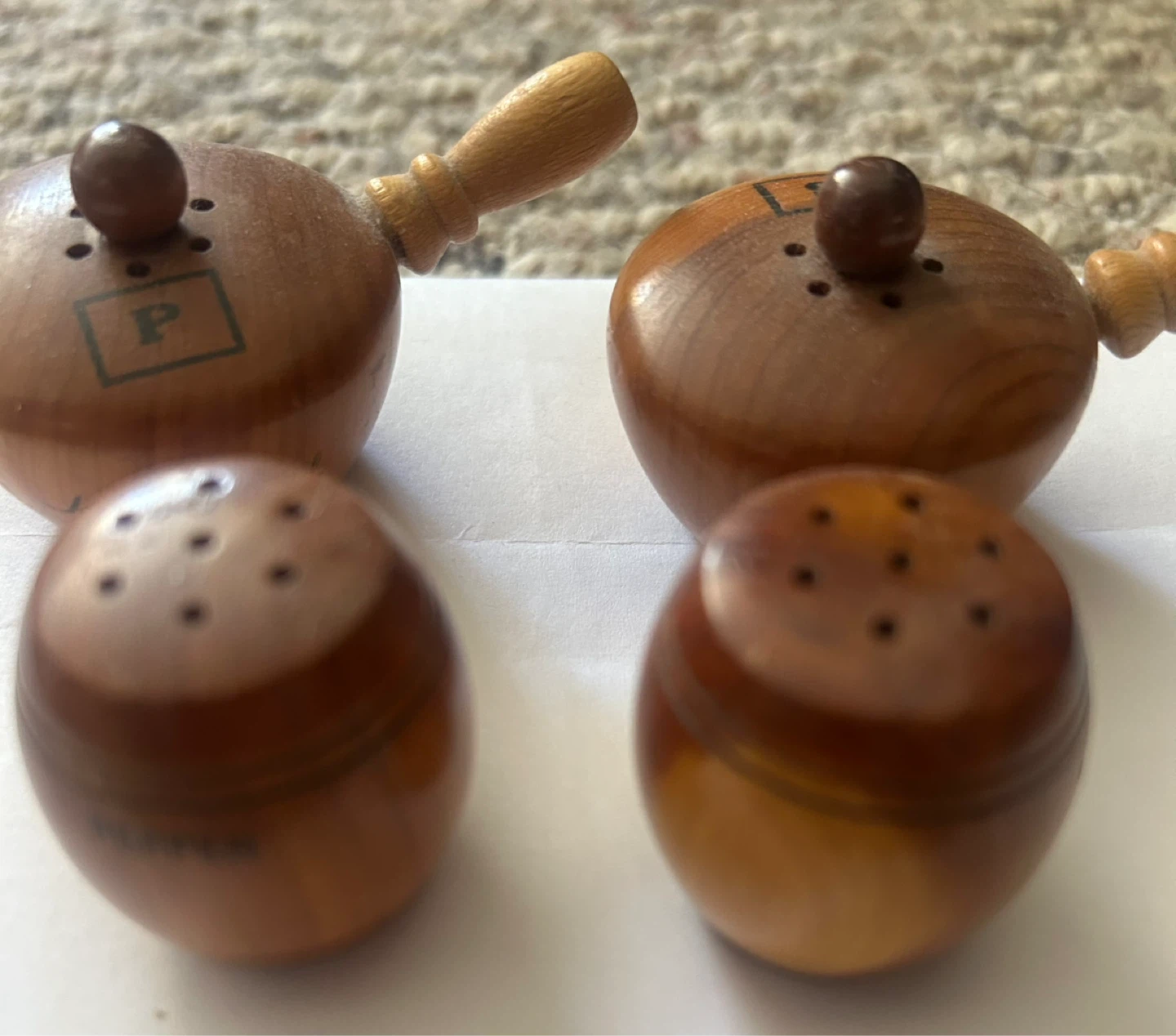Wooden Salt and Pepper Shakers Set
