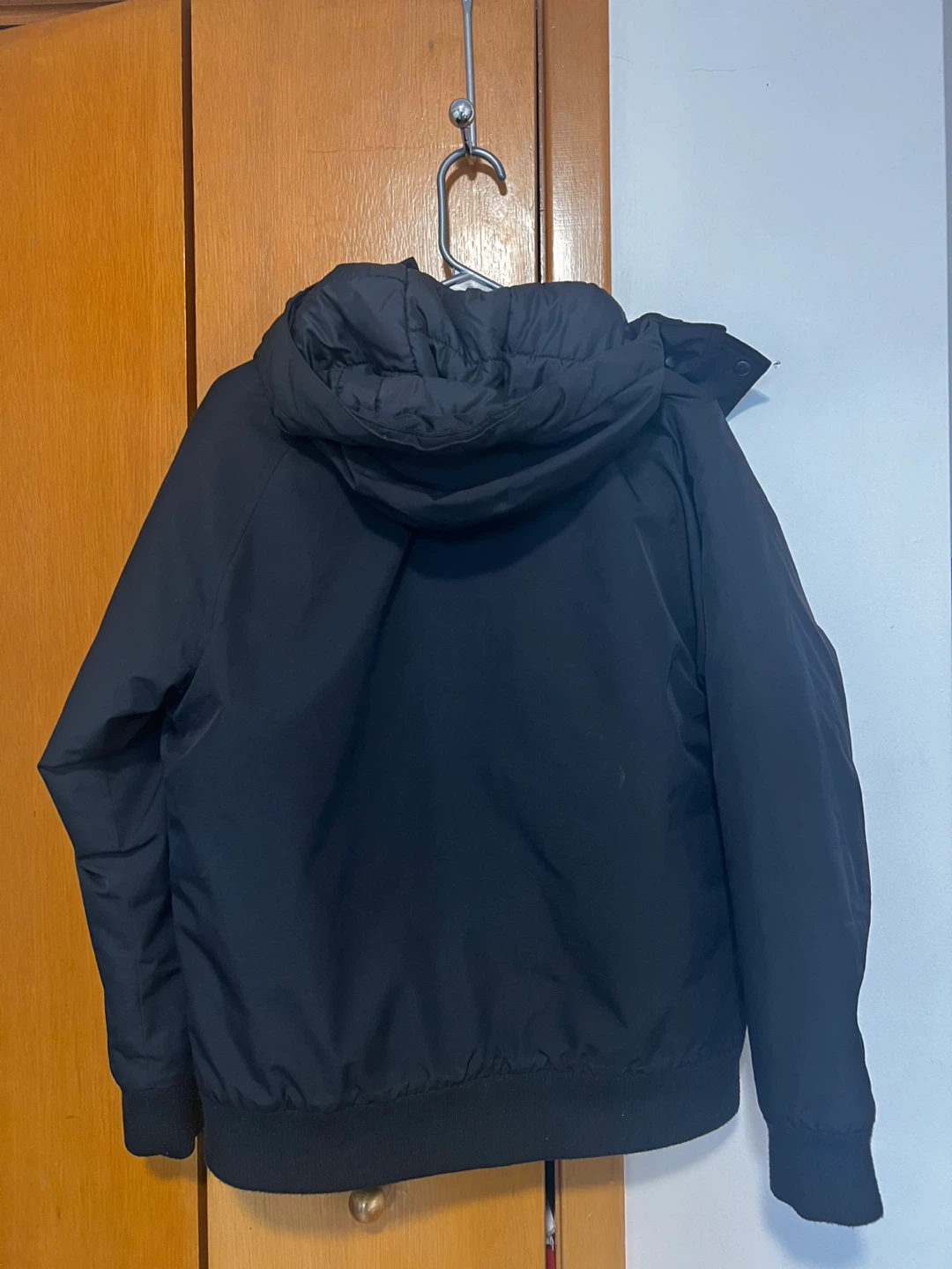 Black Hooded Bomber Jacket - photo 2