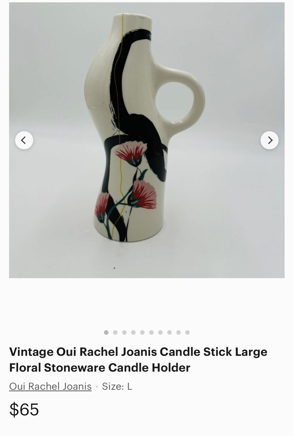 Oui Rachel Joanis Large Floral Stoneware Candle Holder - photo 2