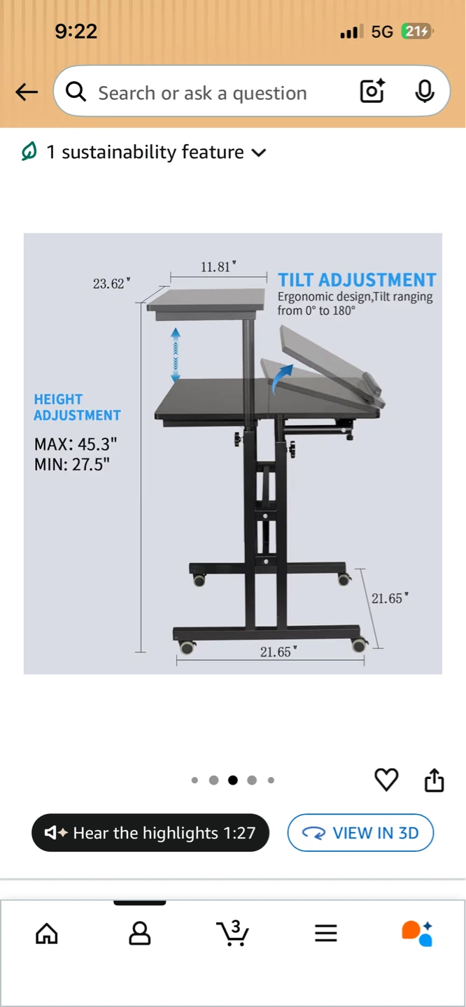 (TODAY!!)Standing Laptop Desk with Charging Station - photo 2