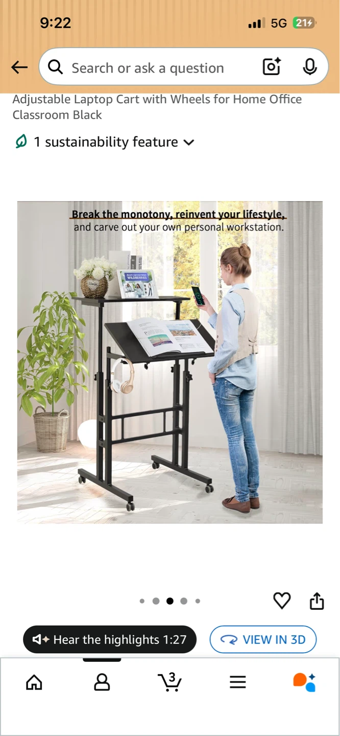 (TODAY!!)Standing Laptop Desk with Charging Station - photo 3