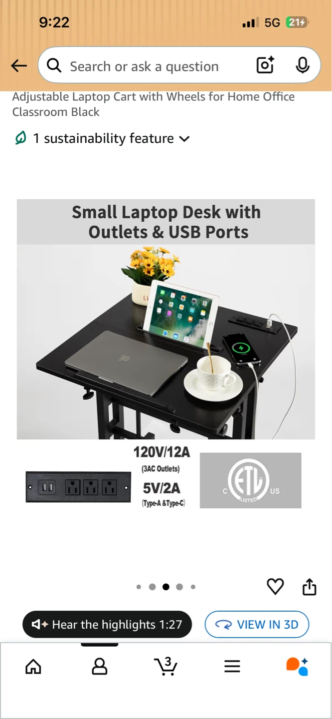 (TODAY!!)Standing Laptop Desk with Charging Station - photo 4