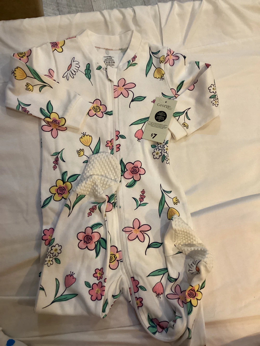 George. Baby Girls Floral Footed Pajamas