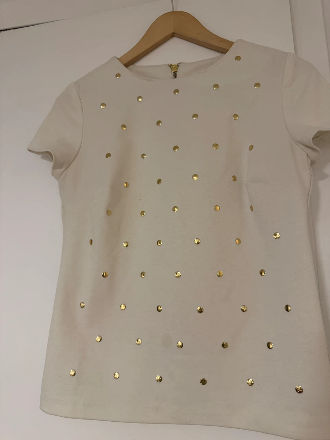 Michael Michael Kors Cream Polka Dot Top Size P/S - photo 2