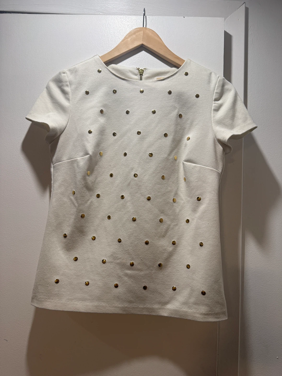 Michael Michael Kors Cream Polka Dot Top Size P/S