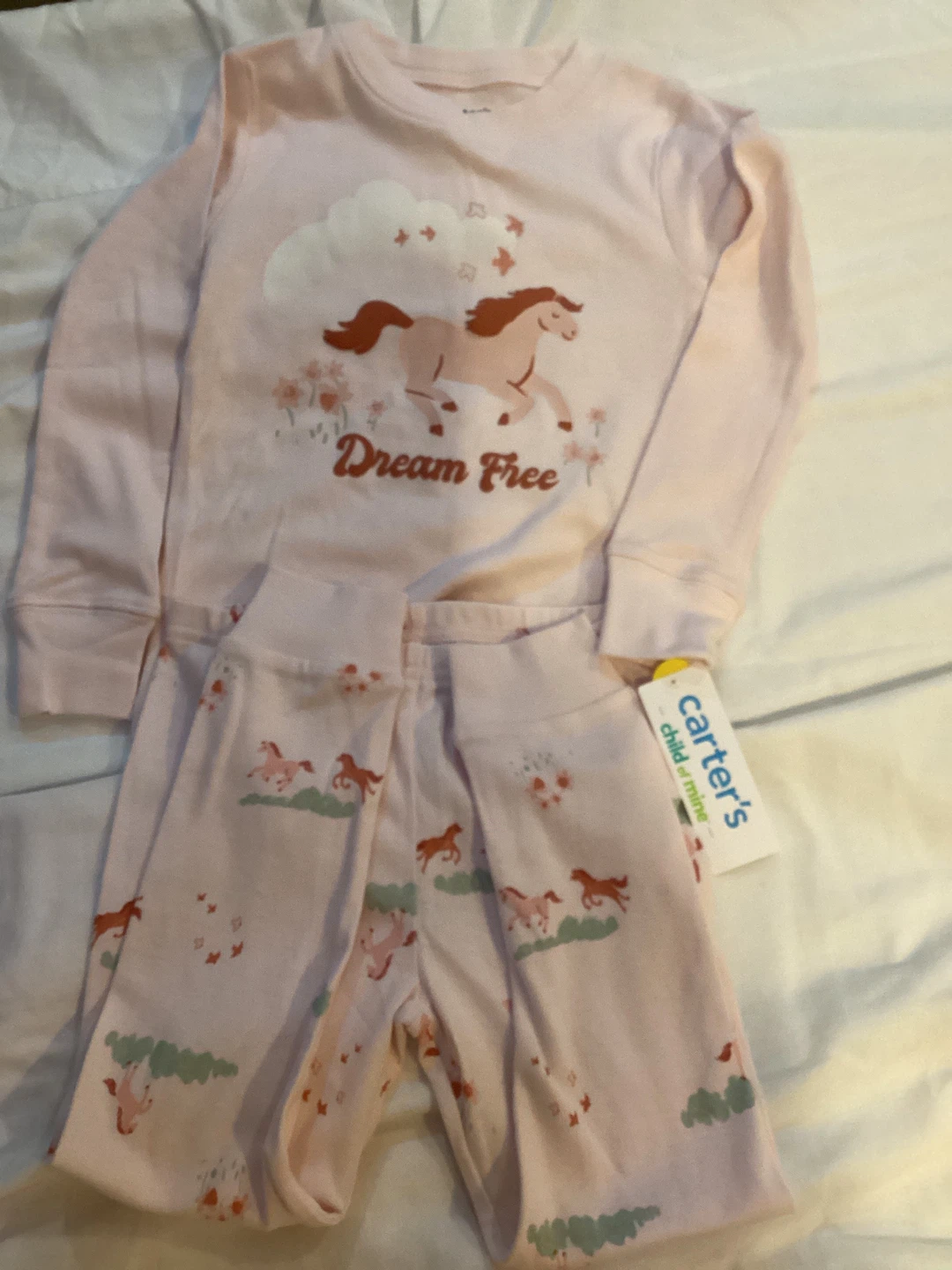 Carter's Child of Mine Pink Horse Pajamas