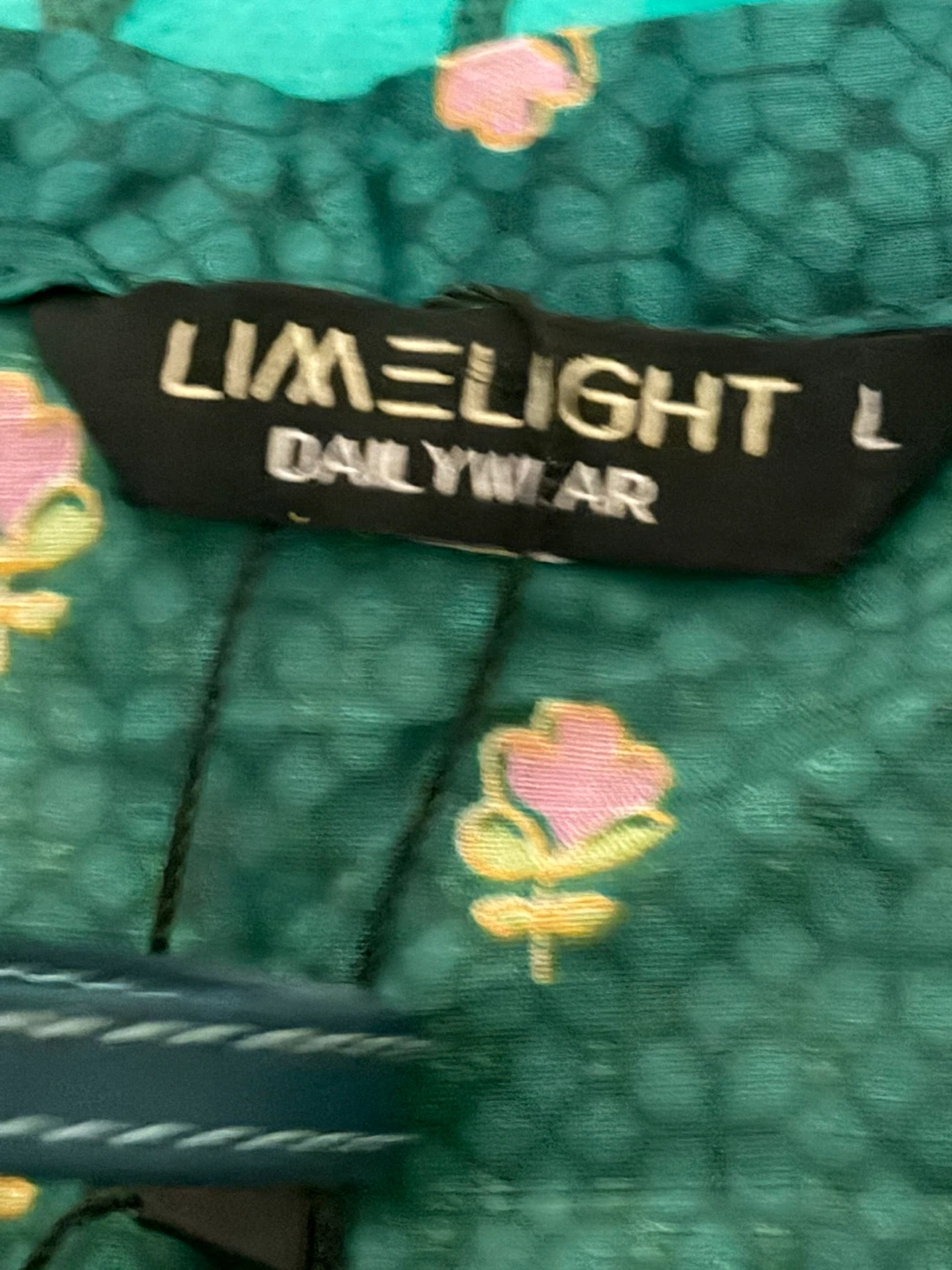 Limelight Daily Wear Top and Pants Set - Green Floral - Size L