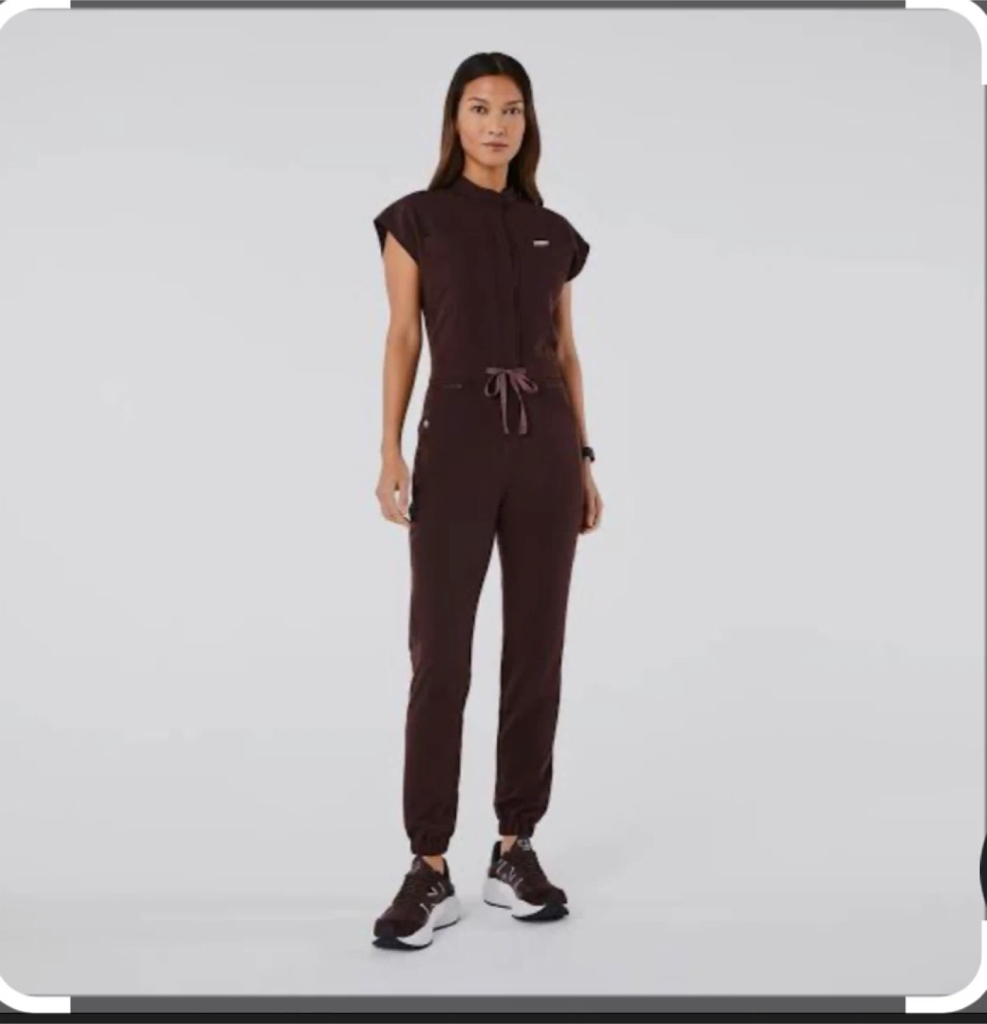 FIGS Rafaela Scrub Jumpsuit XS in Espresso