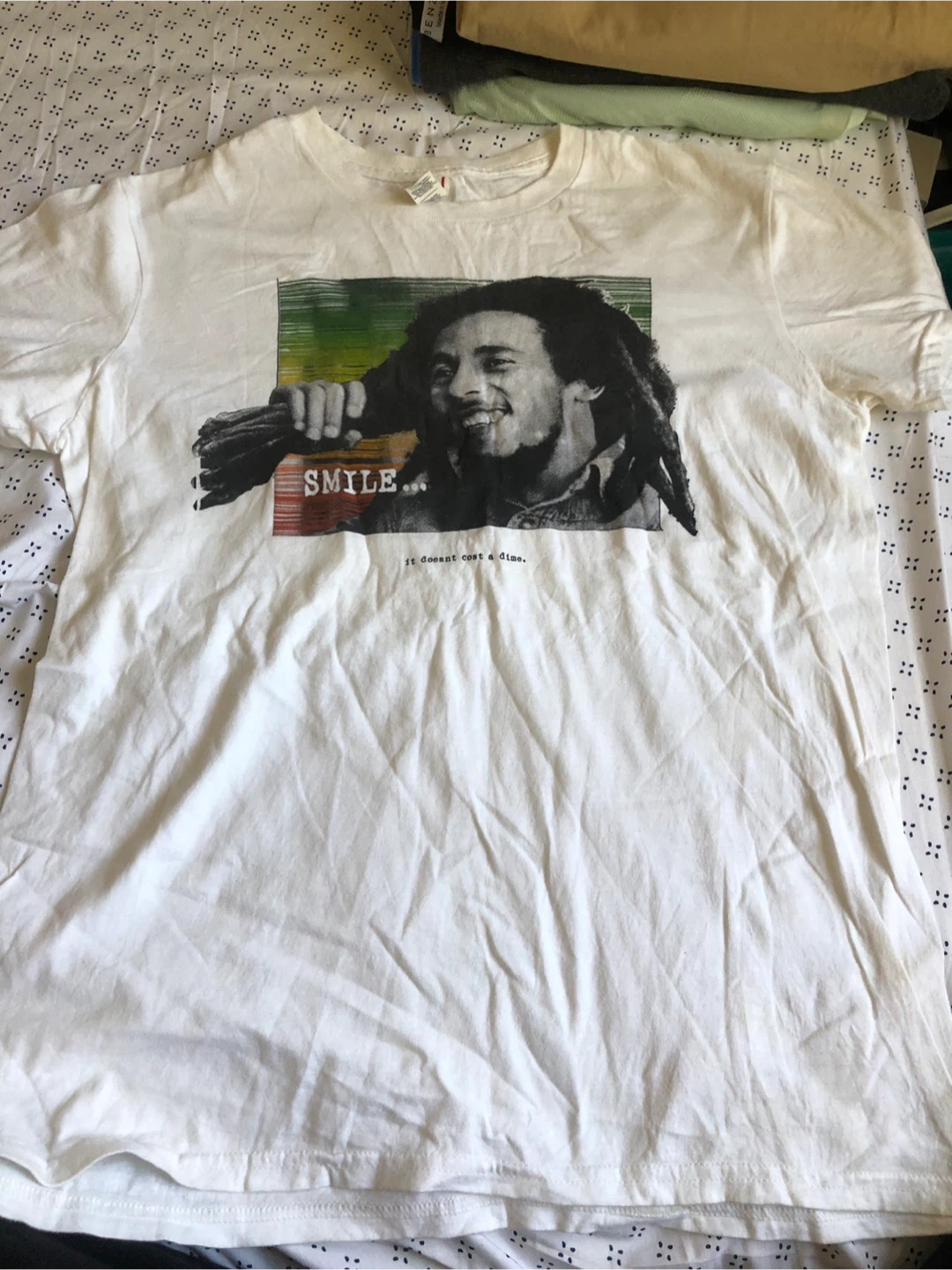White Bob Marley Graphic T-Shirt