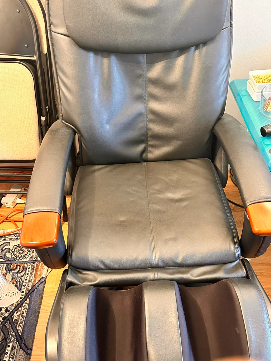 Black Faux Leather Massage Chair