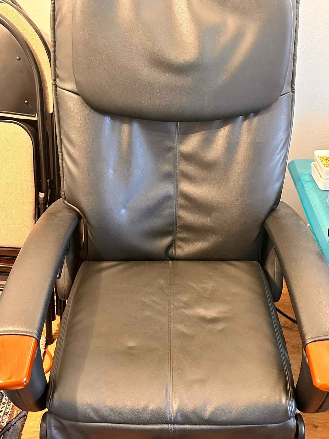 Black Faux Leather Massage Chair - photo 2