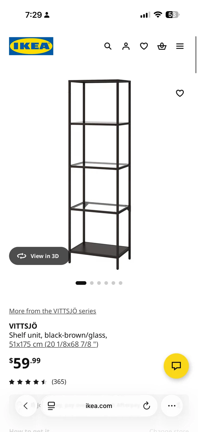 2 pcs for 100Shelf Unit Black-Brown/Glass 51x175 cm - photo 3