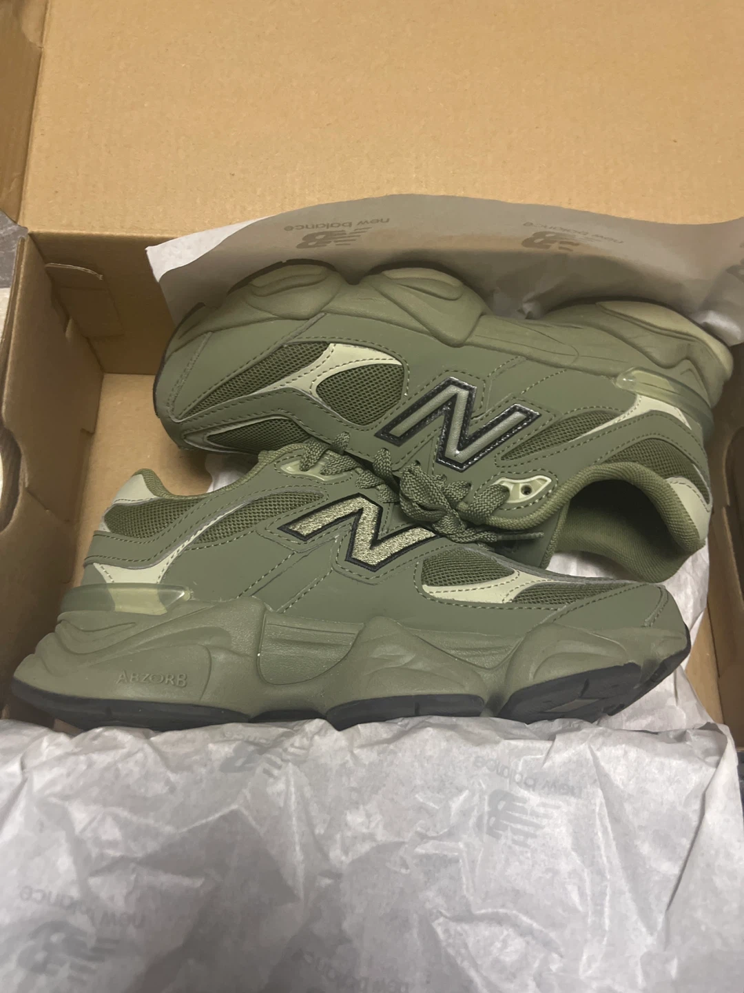 New Balance 9060 Olive Green Sneakers