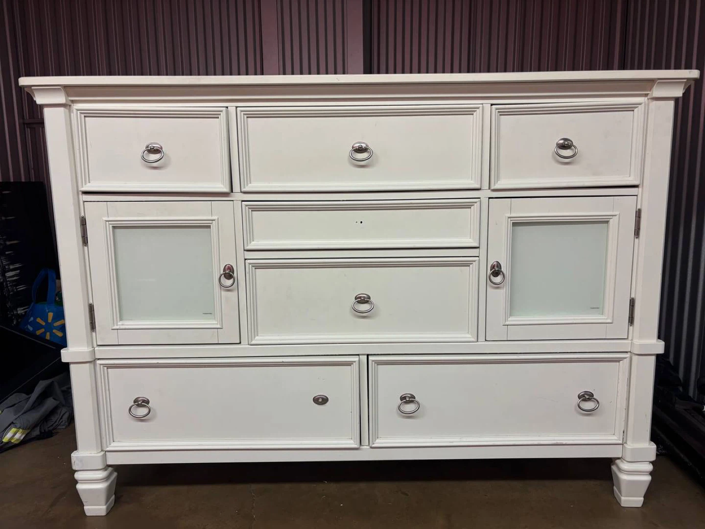 White Dresser with Multiple Drawers and Cabinet Doors - photo 4